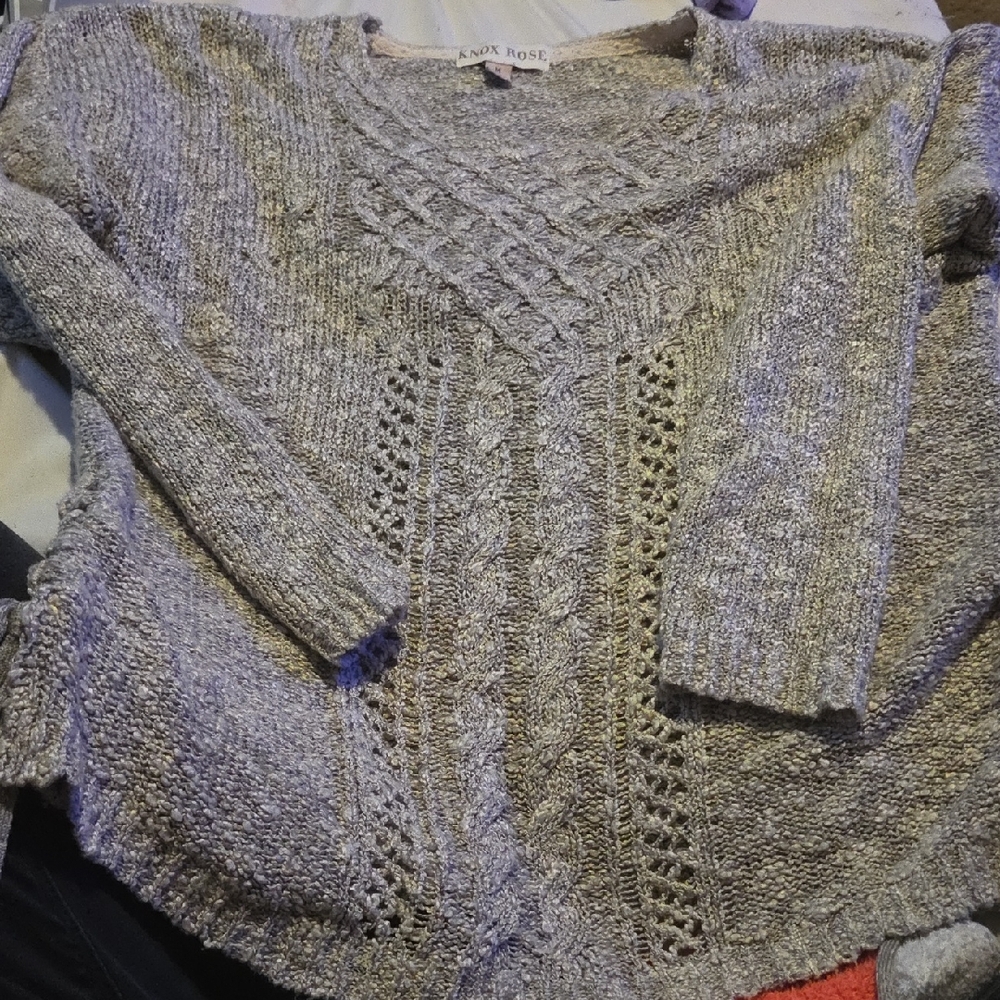 Knox Rose Women's Gray Textured Sweater